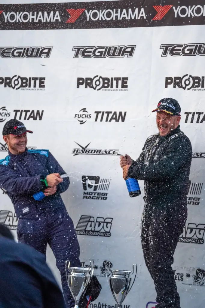 Champagne on the podium at the 2026 Time Attack finale